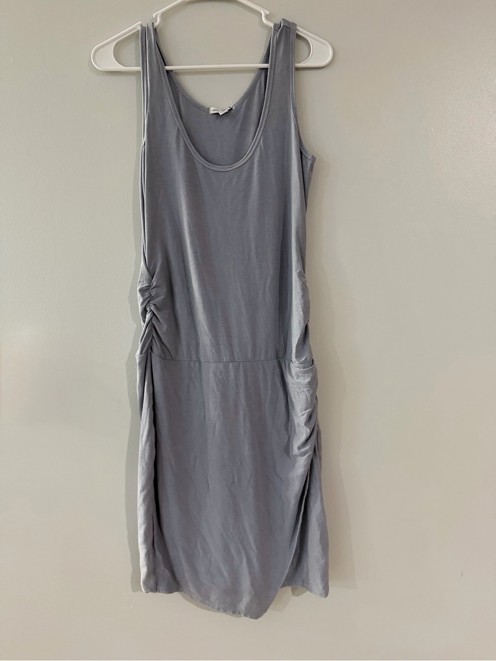 NWT Standard James Perse Grey Sleeveless Scoop Neck Dress Casual Wrap Cotton